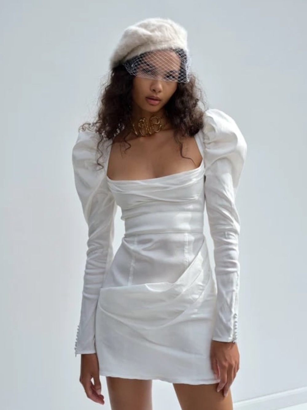For Love And Lemons Etta Mini Dress in White